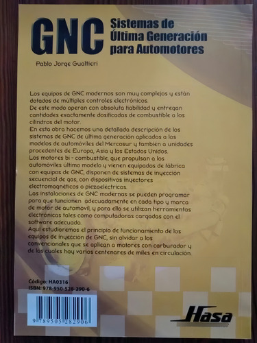 Libro Gnc Sistemas Ultima Generación Automóviles Gas Natural Comprimido Pablo Jorge Gualtieri Tapa Blanda