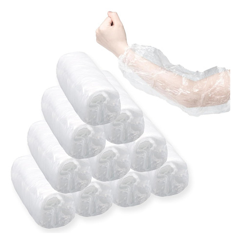 100 Desechables Cubre Manga Protector Ajustable De Plástico Blanco