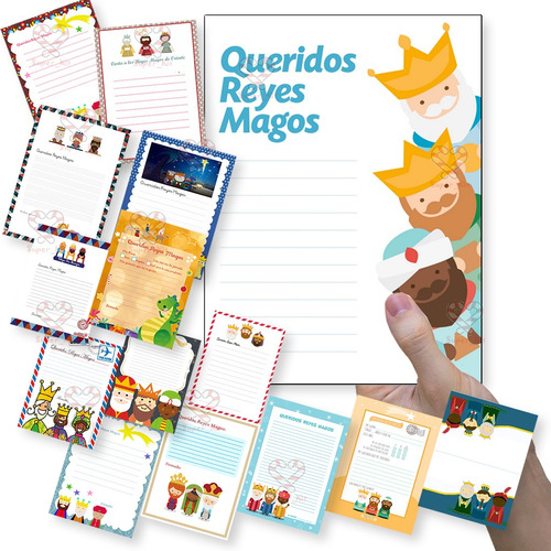 Kit Imprimible Cartas Reyes Magos Con Sobre 18 Modelos