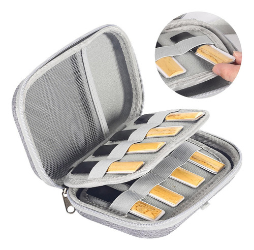 Funda Protectora Para Cañas De Saxofón, Organizador Gris