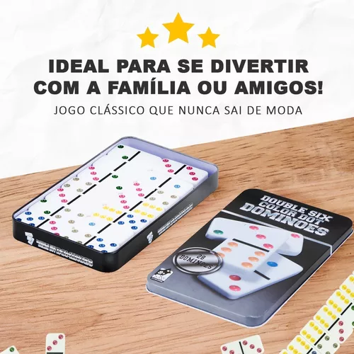 Jogo de Dominó Divertido e Portatil c/estojo 28pcs Presente