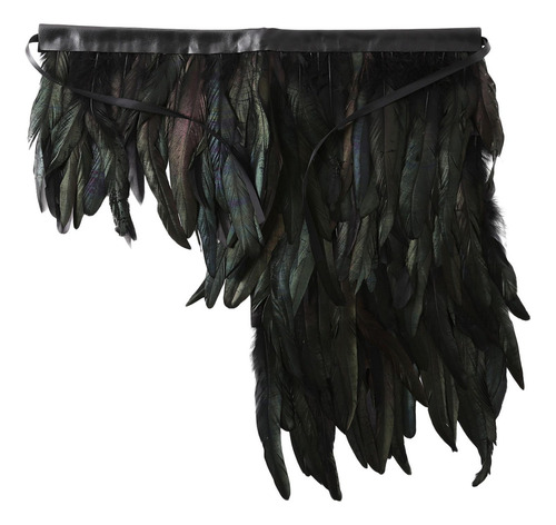 Capa De Plumas Tipo Poncho Con Estola Para El Hombro Para
