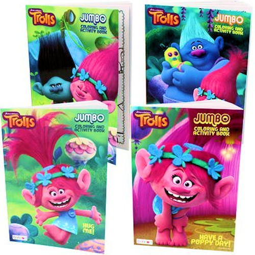 Libro Para Colorear Y Actividad De Trolls, Conjunto De 4