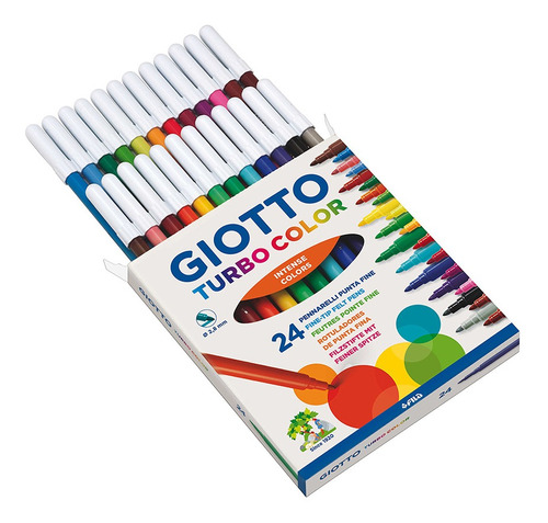 Marcadores Finos 24 Colores - Giotto Turbo Color - Mosca