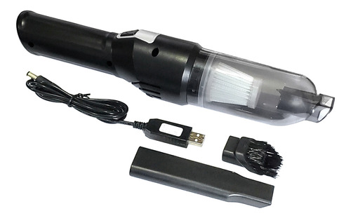 Aspiradora De Mano Negra 12v Auto Hogar Usb