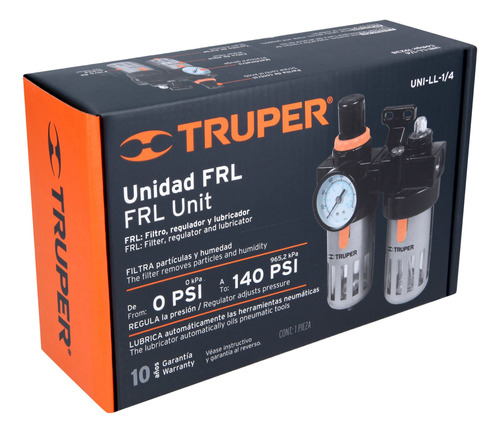 Filtro Y Regulador De Aire Con Módulo De Lubricación Truper