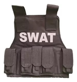 Chaleco Cosplay Swat Porta Placa Porta Cacerina Airsoft