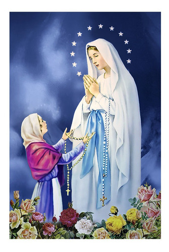 Lienzo Importado Virgen De Lourdes 50x75cm Giclée