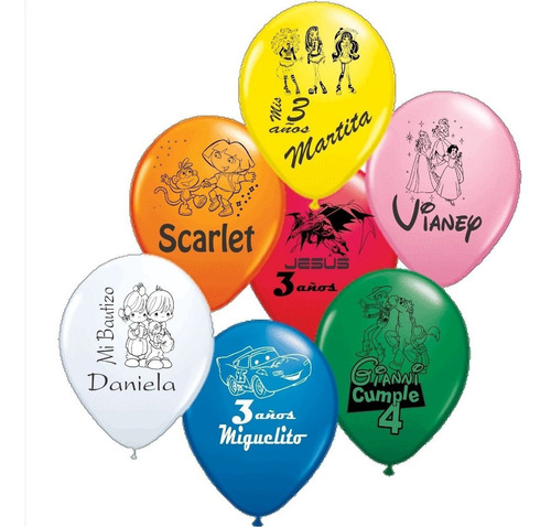 Globo Impreso De Látex #12 Personalizados 25pzs