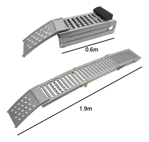 Rampa Plegable Para Motocicleta/cuatrimoto Color Plateado