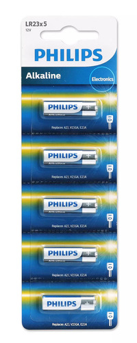 Pila 23A Philips Power Alkaline LR23P5B/97 Cilíndrica - pack de 5 unidades