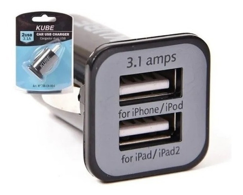 Imagen 2 de 5 de Cargador Celular Auto Doble Puerto Usb Carga Rapida 3.1 5v