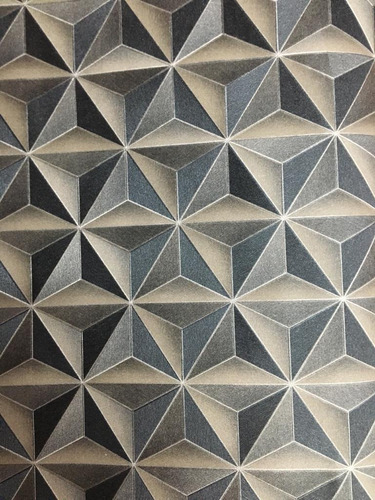 Imagem 2 de 3 de Papel De Parede Com Textura Rolo 5m X 53cm Prata E Azul Jtk