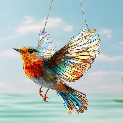 Colgante De Ventana B Colorful Gradient Bird 2d P 7001