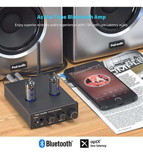 Fosi Audio T20 Bluetooth 5.0 Tube Amplifier Headphone Amp Su