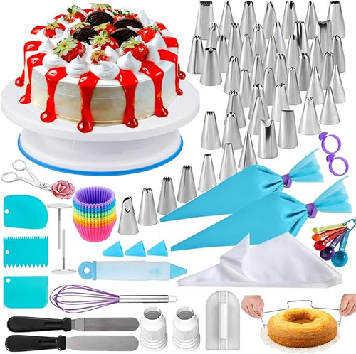 Kit 100 Suministros Decoracion Tartas Juego Tocadiscos Para