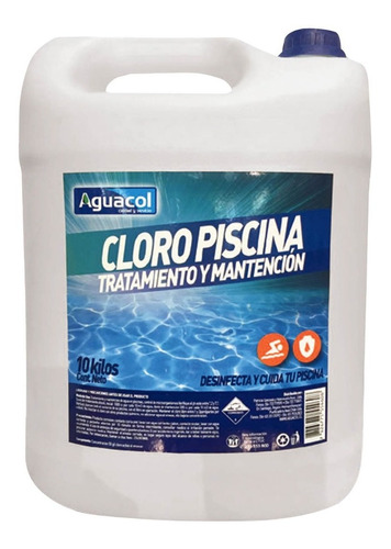 Cloro Liquido Para Piscinas Bidón 10 Litros Aguacol