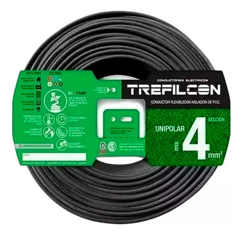 Cable Unipolar Normalizado 1x4mm Trefilcon X 100 Metros
