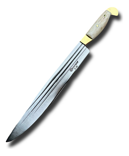 Cuchillo Premium Corneta Tres Rayas 30cm De Hoja Con Vaina Cuchillo Corneta De 3 Rayas En 30cm De Hoja, Asta/bronce