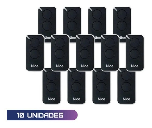 Kit C/ 10 Controle Remoto Era Inti Preto 433 Mhz Linear Nice