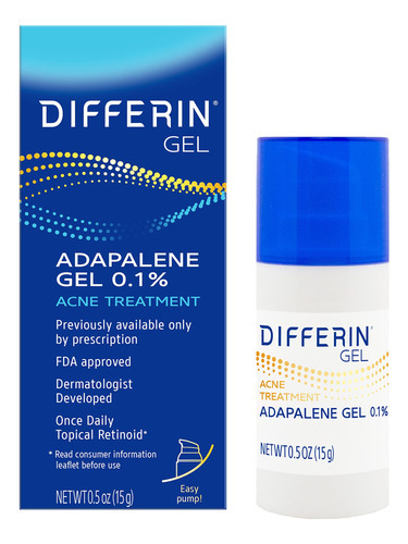 Gel de adapaleno Differin 0,1% de tratamento para acne, 0,03 onças