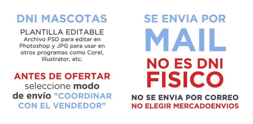 Plantilla Dni Mascotas Editable - Para Perros, Gatos, Etc