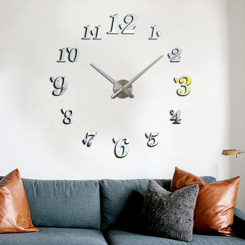Creativo Diy 3d Reloj De Pared Pegatinas De Pared Negro