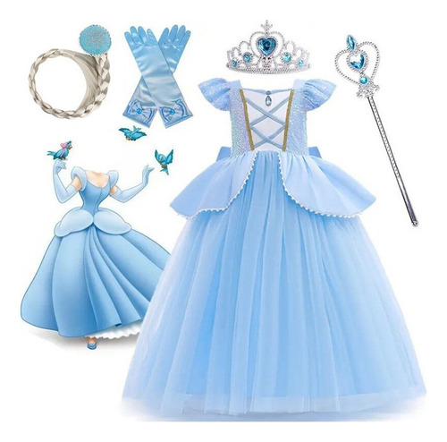 A Disfraz De Princesa Vestido De Cenicienta Niña