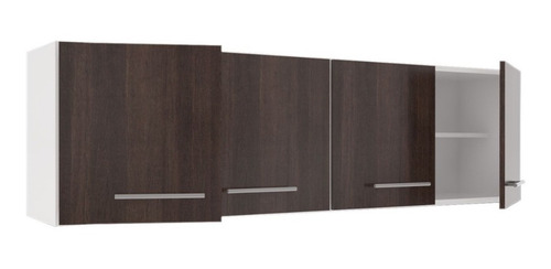 Imagen 4 de 9 de Alacena 1,60 Mt 4 Puertas C/estantes Blanco Y Blanco/wengue