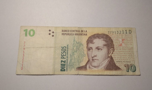 Billete 10 Pesos - Convertibles Con Leyenda - Bottero 3409a