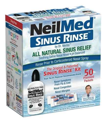 Neilmed Sinus Rinse 1 Bisnaga + 50 Saches - Importado Eua