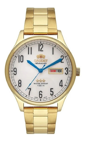 Relógio Orient Masculino Automático F49gg012 Dourado Social Cor do fundo Branco
