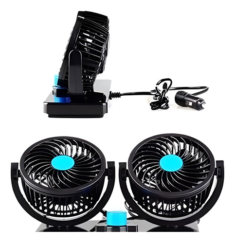 Ventilador Duplo Portátil Automotivo Carro Caminhão - 12v