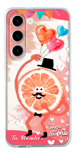 Funda Para Galaxy De Parejas Media Naranja Con Nombre De Él