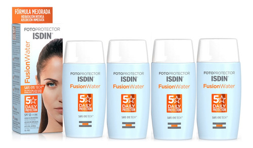 Isdin -fotoprotector Fusion Water Spf 50 | 50 Ml Pack De 4 