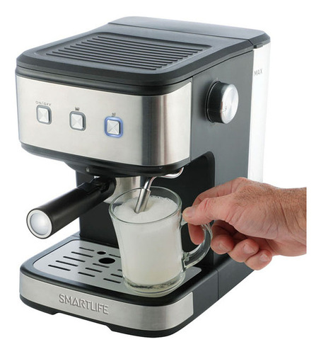 Cafetera 2 En 1 Expreso Y Capsulas Smartlife Sl-ec8501 Color Negro/Plateado