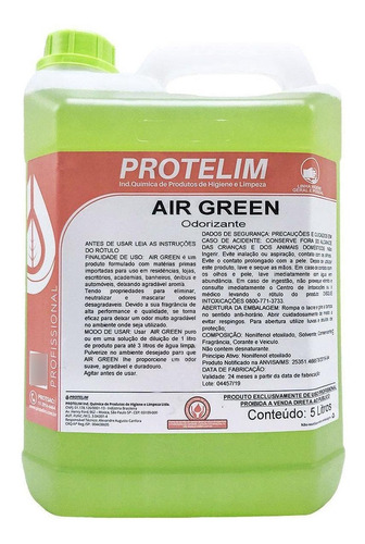Odorizante Air Green 5 Litros Protelim