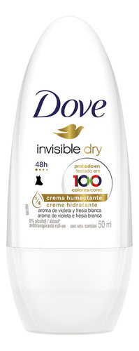 Desodorante Antitranspirante Roll On Invisible Dry 50ml Dove