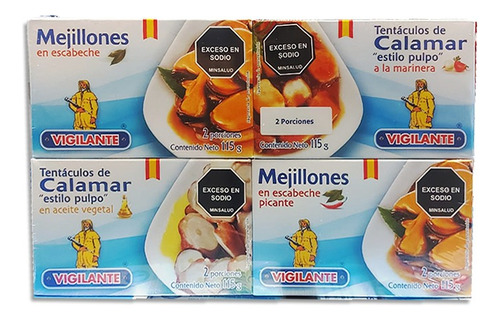 Mariscos Mejillones Calamar Vigilante X 4 - g