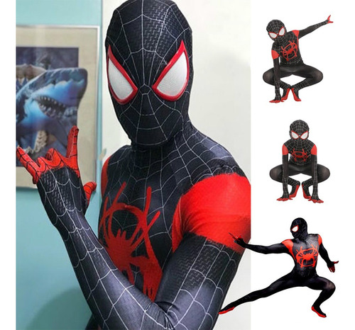 Niños Adultos De Spiderman Miles Morales Disfraz Cosplay