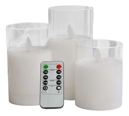 Velas Sin Llama Parpadeantes De 3 Piezas, Votiva Para Claro