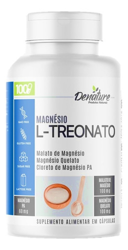 Magnésio L - Treonato 260mg 100 Cáps Denature