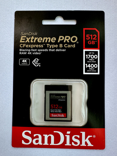 Cartão Memória Sandisk Cfexpress 512gb Extreme Pro Type B