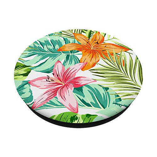 Flores Silvestres Tropicales De Color Rosa Anaranjado, Hojas