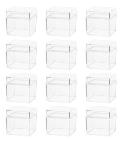 12 Unids Cajas De Dulces Transparentes Cuadradas Organizador
