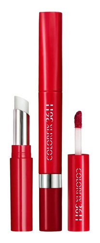 Labial Ésika Dúo Tattoo Colorfix 36h Rojo Invencible