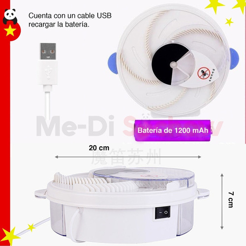 Trampa Moscas Eléctrica Automática Recargable Atrapa Moscas