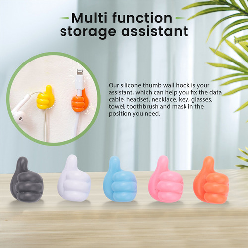 Gancho De Pared De Silicona Para Pulgar, Autoadhesivo, Multi