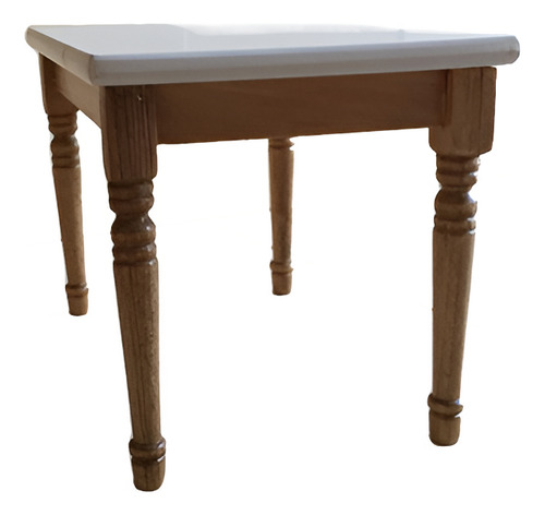 Mesa Tampo Branco Em Madeira Em Miniatura Da Casa De Bonecas