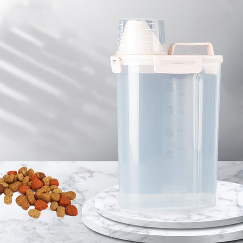 Contenedor De Comida Para Mascotas Cubo De Contenedor Beige